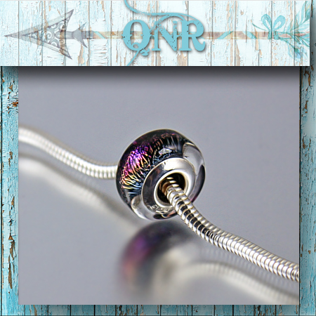 Ampwork Glass Bead -european Style Slider Charm -shimmer